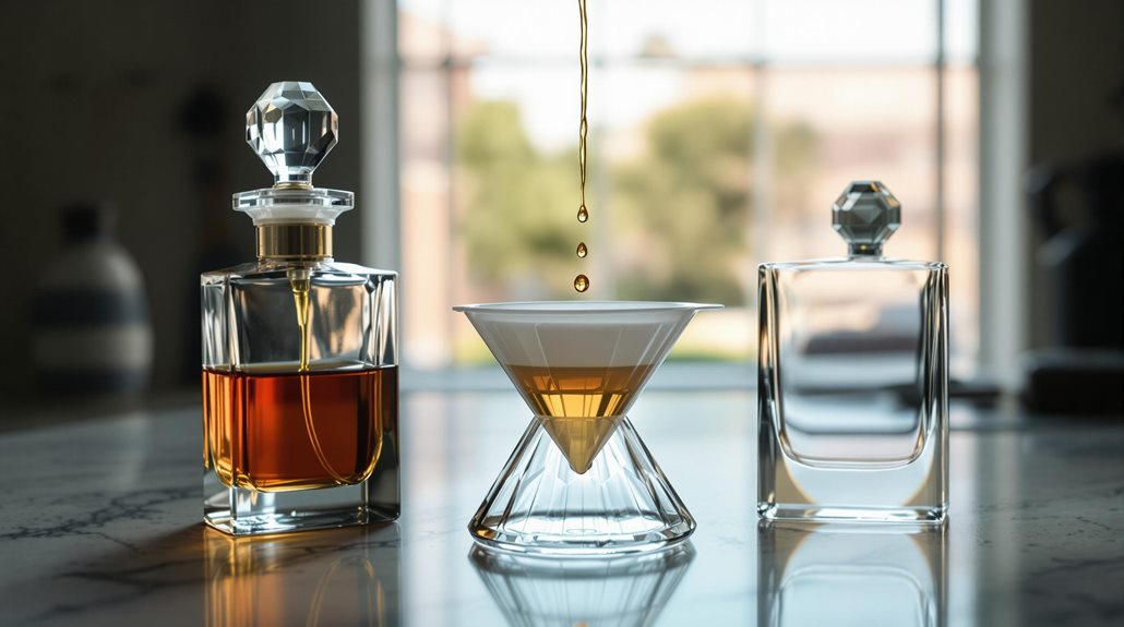 pouring wine into new container