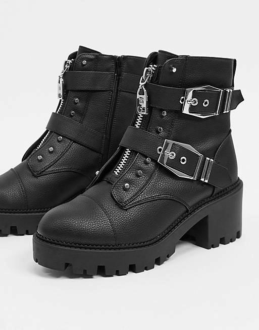 Love it, Share it! River Island Black Stud Buckle Boots image 2